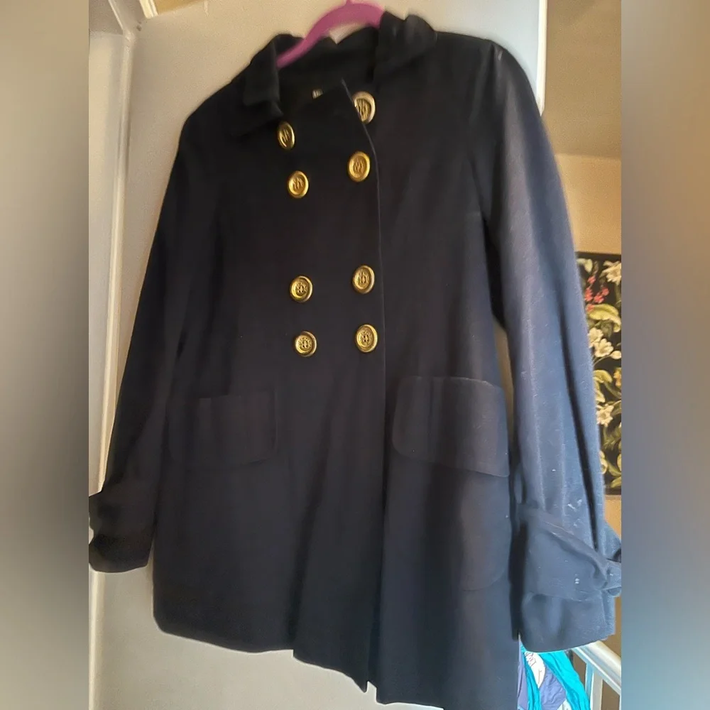 Miss Sixty Navy Peacoat | Gold Buttons | Size Small | Vintage Y2K